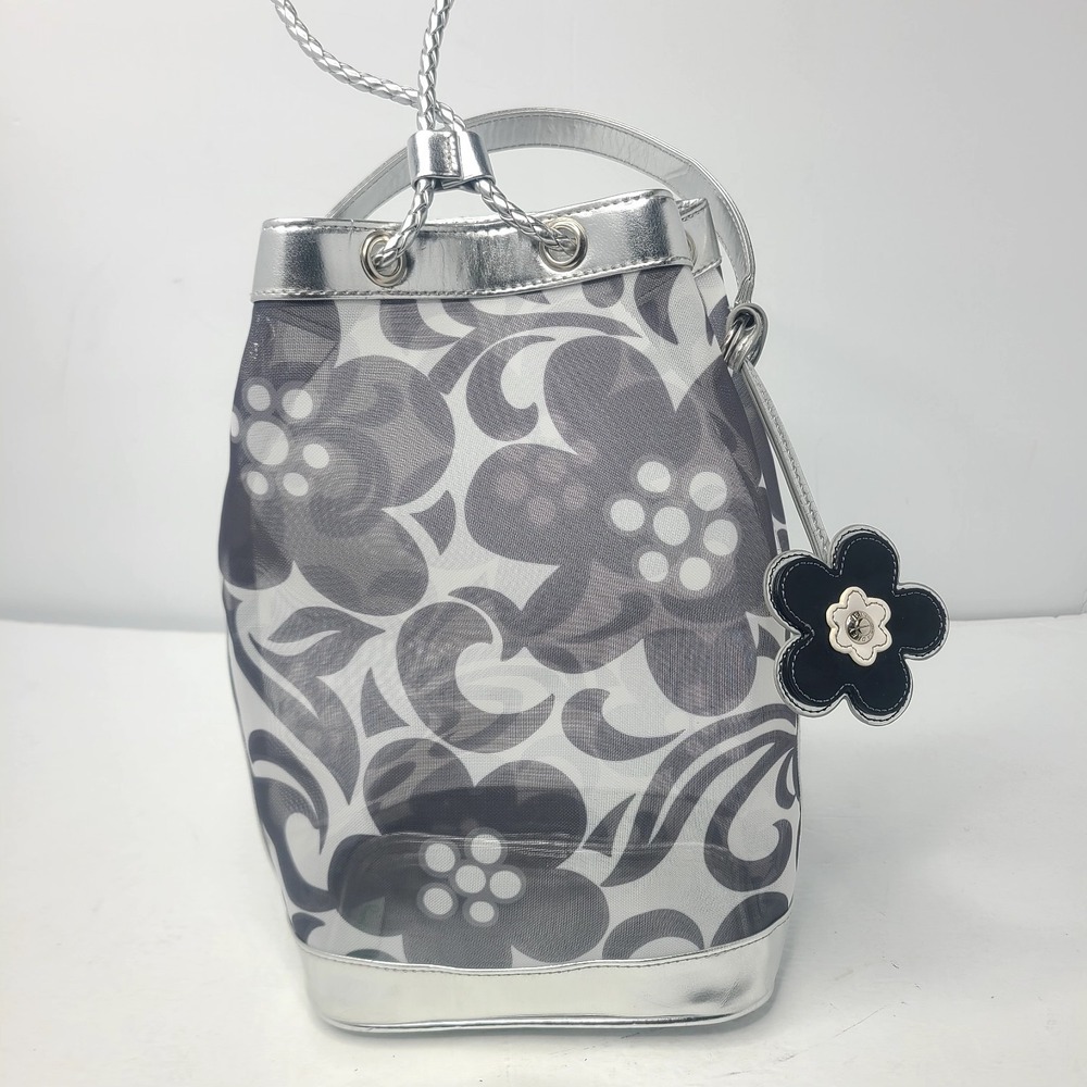 Vera Bradley Night‎ & Day Mesh Floral Daisy Draw String Bag Retired Y2K